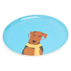 Joules Airedale Terrier Single 22cm Side Plate, Blue